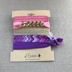 France Luxe L.Erickson Women Pony Tail Set of 5 Hair Pony Multi Color Hair Tie